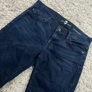 7 For All Mankind Roxanne Jeans Women's 25 (27x31) Low Rise Straight Leg Dark
